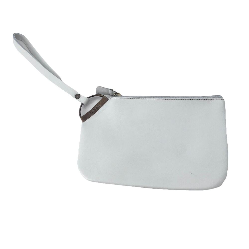 Corium White Leather Wristlet Clutch Bag Made in Argentina NEW - Picture 2 of 5